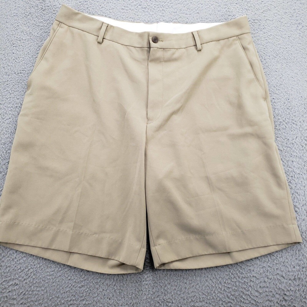 Alan Flusser Shorts Mens 38 Tan Golf Flat Front Lightweight Outdoors Khaki Chino